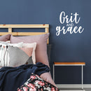 Vinyl Wall Art Decal - Grit And Grace - 19" x 22" - Trendy Chic Inspirational Cute Quote Sticker For Women Home Bedroom Closet Girls Room Living Room Office Feminine Decor 2