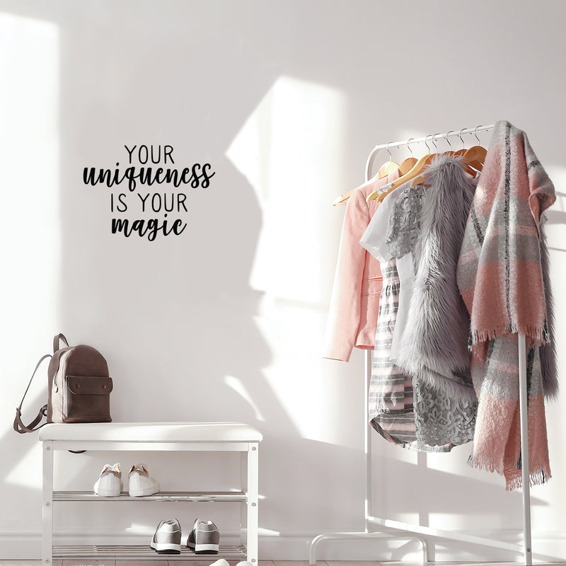 Vinyl Wall Art Decal - Your Uniqueness Is Your Magic - 16" x 22" - Trendy Cute Inspirational Self Esteem Quote Sticker For Home Bedroom Closet Girls Room Living Room Office Coffee Shop Decor 2