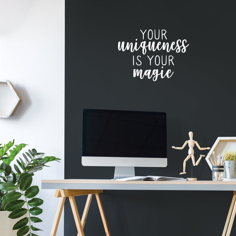 Vinyl Wall Art Decal - Your Uniqueness Is Your Magic - 16" x 22" - Trendy Cute Inspirational Self Esteem Quote Sticker For Home Bedroom Closet Girls Room Living Room Office Coffee Shop Decor 2