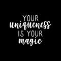 Vinyl Wall Art Decal - Your Uniqueness Is Your Magic - 16" x 22" - Trendy Cute Inspirational Self Esteem Quote Sticker For Home Bedroom Closet Girls Room Living Room Office Coffee Shop Decor 1