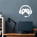 Vinyl Wall Art Decal - Gamer Set - 22" x 24" - Trendy Urban Headset Controller Design Sticker For Home Bedroom Game Room Playroom Living Room Office Decor 3