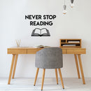 Vinyl Wall Art Decal - Never Stop Reading - Trendy Inspirational Optimistic Quote Sticker For Book Lovers Home Kids Room Bedroom Playroom School Classroom Office Decor 3