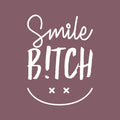 Vinyl Wall Art Decal - Smile Bitch - 30" x 22" - Trendy Cute Funny Adult Joke  Quote Sticker Happy Face Design For Woman Bedroom Living Room Closet Office Coffee Shop Feminine Decor 1