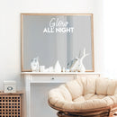 Vinyl Wall Art Decal - Glow All Night - 10" x 22" - Modern Inspirational Positive Quote Sticker For Girl  Bedroom Closet Bathroom Living Room Home Apartment Store Decor 2