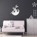 Vinyl Wall Art Decal - Sloth On A Branch Shape - 26" x 22" - Modern Cute Animal Adhesive Sticker Sloths Design For Kids Room Baby Bedroom Home Playroom Classroom Nursery Decor 3