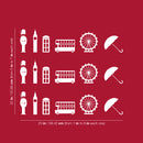 Set Of 18 Vinyl Wall Art Decal - London Pattern - From 5" x 1" Each - Minimal British Stickers England Icons UK Design For Home Office Bedroom Living Room Store Apartment Decor 4