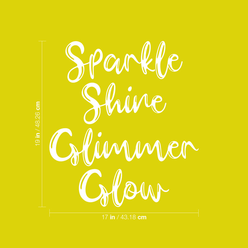 Vinyl Wall Art Decal - Sparkle Shine Glimmer Glow - 19" x 17" - Cute Trendy Positive Girly Quote Sticker For Woman Girls Bedroom Closet Nursery Playroom Office Coffee Shop Feminine Decor 4