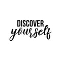 Vinyl Wall Art Decal - Discover Yourself - Trendy Positive Self Esteem Inspirational Quote Sticker For Home Bedroom Living Room Office Coffee Shop Gym Fitness Decor 1