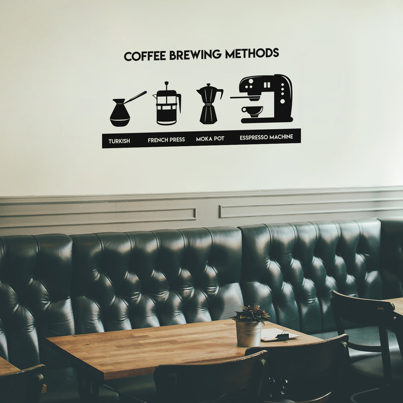 Vinyl Wall Art Decal - Coffee Brewing Methods  - 20" x 41" - Trendy Modern Caffeine Quote Sticker For Coffee Lovers Coffee Shop Restaurant Store Home Kitchen Office kitchenette Decor 3