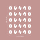 Set Of 25 Vinyl Wall Art Decal - Coffee Bean Pattern - 4" x 5" Each - Minimal Cafe Stickers Coffee Beans Icons Design For Home Office kitchenette Kitchen Dining Room Store Decor 4