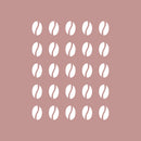 Set Of 25 Vinyl Wall Art Decal - Coffee Bean Pattern - 4" x 5" Each - Minimal Cafe Stickers Coffee Beans Icons Design For Home Office kitchenette Kitchen Dining Room Store Decor 1