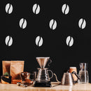 Set Of 25 Vinyl Wall Art Decal - Coffee Bean Pattern - 4" x 5" Each - Minimal Cafe Stickers Coffee Beans Icons Design For Home Office kitchenette Kitchen Dining Room Store Decor 3