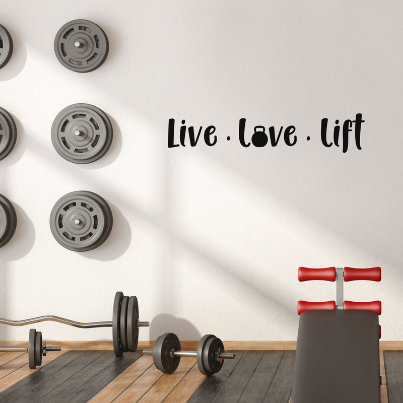 Vinyl Wall Art Decal - Live Love Lift  - 6" x 30" - Trendy Inspirational Positive Good Vibes Quote Sticker For Fitness Gym Workout Center Playroom Office Decor 2