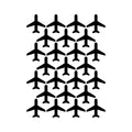 Set Of 25 Vinyl Wall Art Decal - Airplane Pattern - Each - Cute Adhesive Stickers Airplanes Design For Travellers Home Office Bedroom Living Kids Room Apartment Store Decor 1