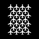 Set Of 25 Vinyl Wall Art Decal - Airplane Pattern - 5" x 5" Each - Cute Adhesive Stickers Airplanes Design For Travellers Home Office Bedroom Living Kids Room Apartment Store Decor 1