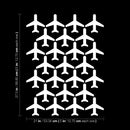 Set Of 25 Vinyl Wall Art Decal - Airplane Pattern - 5" x 5" Each - Cute Adhesive Stickers Airplanes Design For Travellers Home Office Bedroom Living Kids Room Apartment Store Decor 4