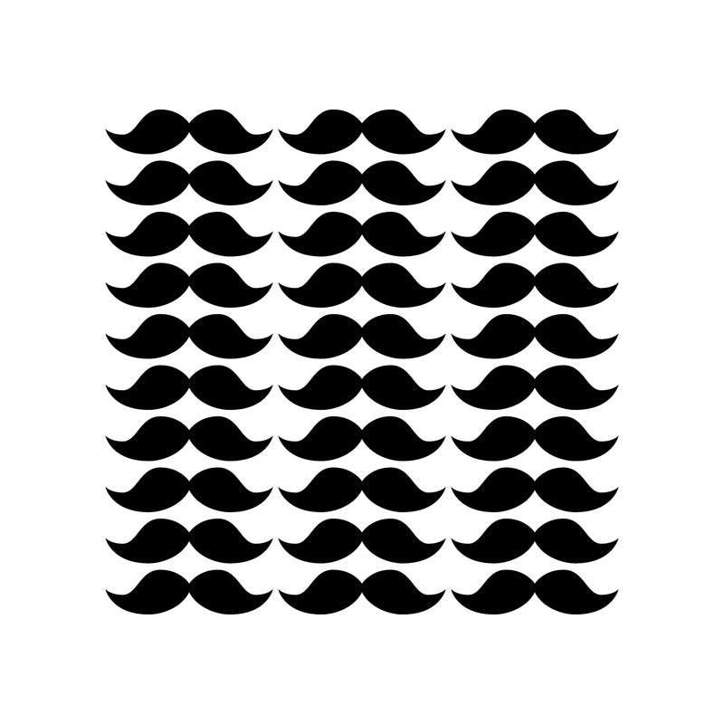 Set Of 30 Vinyl Wall Art Decal - Mustache Pattern - 1.6" x 6" Each - Trendy Cute Funny Adhesive Stickers Mustache Design For Home Office Bedroom Living Kids Room Apartment Store Decor 1