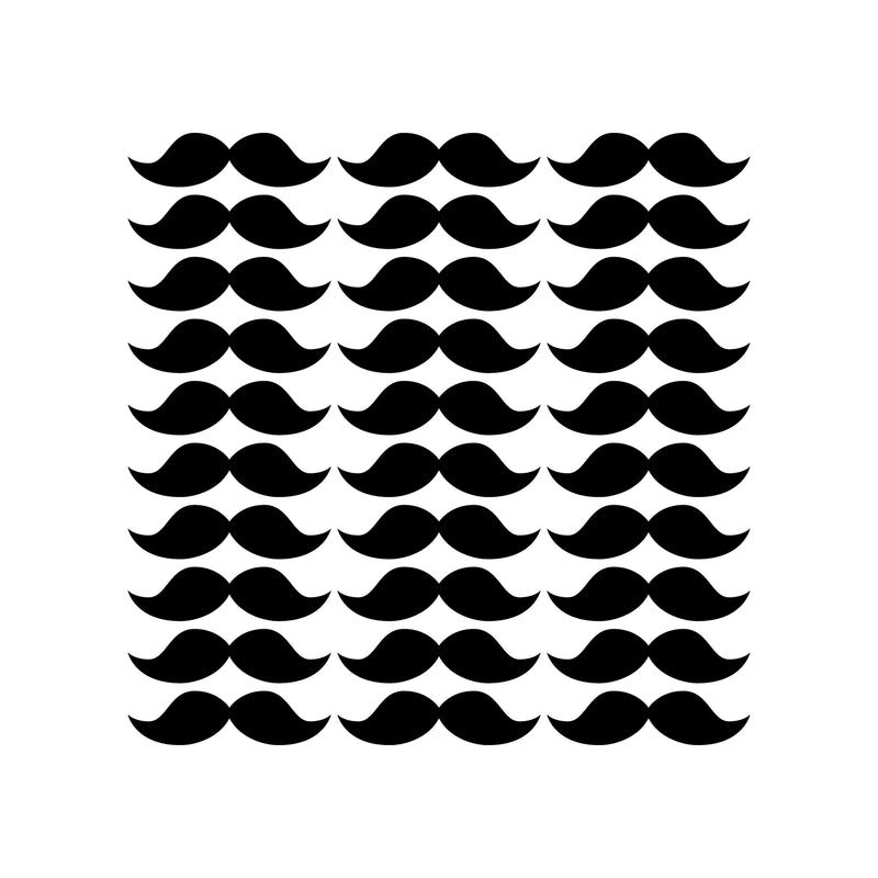 Set Of 30 Vinyl Wall Art Decal - Mustache Pattern - 1.6" x 6" Each - Trendy Cute Funny Adhesive Stickers Mustache Design For Home Office Bedroom Living Kids Room Apartment Store Decor 1