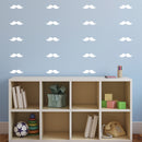 Set Of 30 Vinyl Wall Art Decal - Mustache Pattern - 1.6" x 6" Each - Trendy Cute Funny Adhesive Stickers Mustache Design For Home Office Bedroom Living Kids Room Apartment Store Decor 1