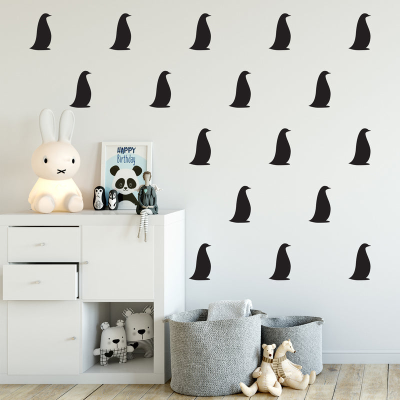 Set Of 20 Vinyl Wall Art Decal - Penguin Pattern - From Each - Cute Fun Penguins Adhesive Stickers Animal Design For Kids Bedroom Home Office Living Room Classroom Playroom Decor 3