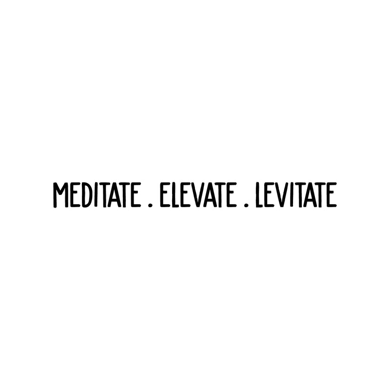 Vinyl Wall Art Decal - Meditate. Elevate. Levitate - 3" x 30" - Trendy Cute Inspirational Positive Quote Sticker For Woman Girls Bedroom Closet Playroom Dance Yoga Class Feminine Decor 1