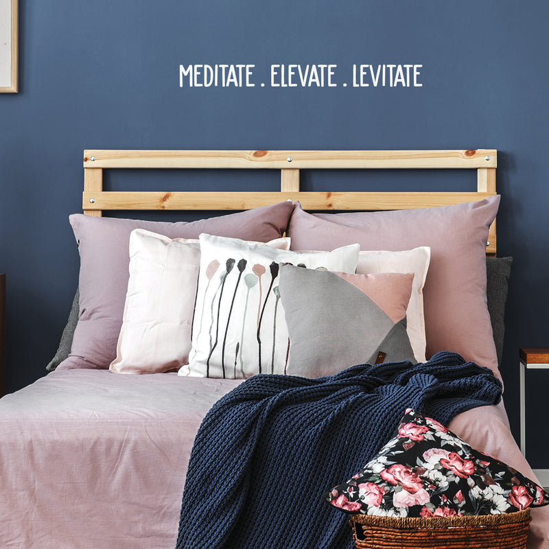 Vinyl Wall Art Decal - Meditate. Elevate. Levitate - 3" x 30" - Trendy Cute Inspirational Positive Quote Sticker For Woman Girls Bedroom Closet Playroom Dance Yoga Class Feminine Decor 3