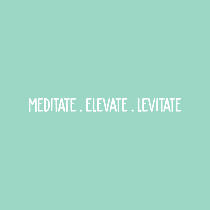 Vinyl Wall Art Decal - Meditate. Elevate. Levitate - 3" x 30" - Trendy Cute Inspirational Positive Quote Sticker For Woman Girls Bedroom Closet Playroom Dance Yoga Class Feminine Decor 1