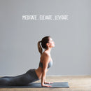 Vinyl Wall Art Decal - Meditate. Elevate. Levitate - 3" x 30" - Trendy Cute Inspirational Positive Quote Sticker For Woman Girls Bedroom Closet Playroom Dance Yoga Class Feminine Decor 2
