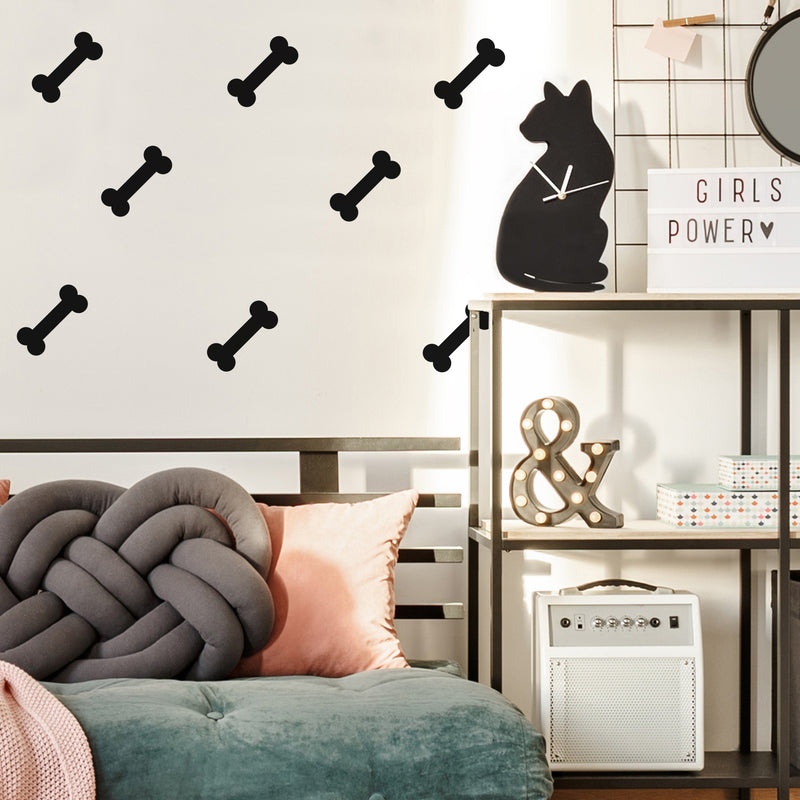 Set Of 25 Vinyl Wall Art Decal - Bones Pattern - 2" x 2" Each - Cute Adhesive Stickers Dogs Bone Design For Vet Dog Lovers Home Bedroom Kids Room Pet Store Decor 2