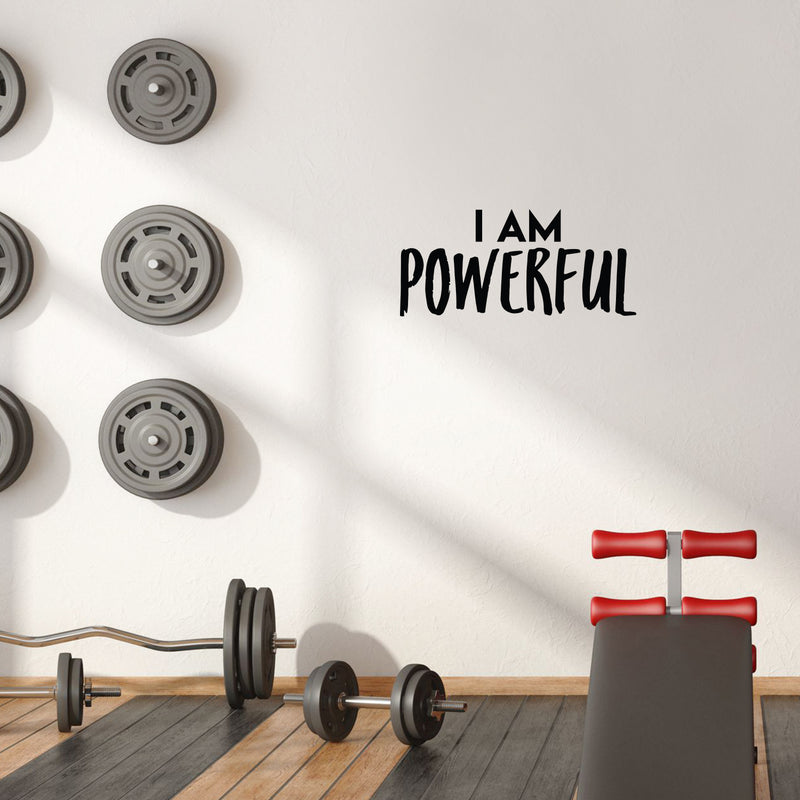 Vinyl Wall Art Decal - I Am Powerful - 10" x 22" - Trendy Inspirational Positive Self Esteem Quote Sticker For Bedroom Closet Kids Room Playroom Work Office Gym Fitness Decor 3