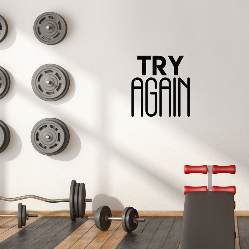 Vinyl Wall Art Decal - Try Again - 23" x 22" - Modern Motivational Optimism Quote Sticker For Teen Bedroom Living Kids Room Home Work Office School Classroom Decor 2