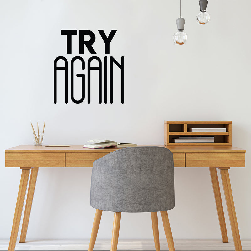 Vinyl Wall Art Decal - Try Again - 23" x 22" - Modern Motivational Optimism Quote Sticker For Teen Bedroom Living Kids Room Home Work Office School Classroom Decor 3