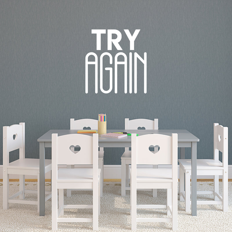 Vinyl Wall Art Decal - Try Again - 23" x 22" - Modern Motivational Optimism Quote Sticker For Teen Bedroom Living Kids Room Home Work Office School Classroom Decor 2