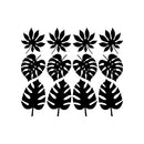 Set Of 12 Vinyl Wall Art Decal - Leaves Pattern - From 5.4" x 5" Each - Minimal Adhesive Sticker Nature Green Design For Home Office Bedroom Living Room Classroom Apartment Store Decor 1