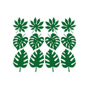 Set Of 12 Vinyl Wall Art Decal - Leaves Pattern - From 5.4" x 5" Each - Minimal Adhesive Sticker Nature Green Design For Home Office Bedroom Living Room Classroom Apartment Store Decor 1