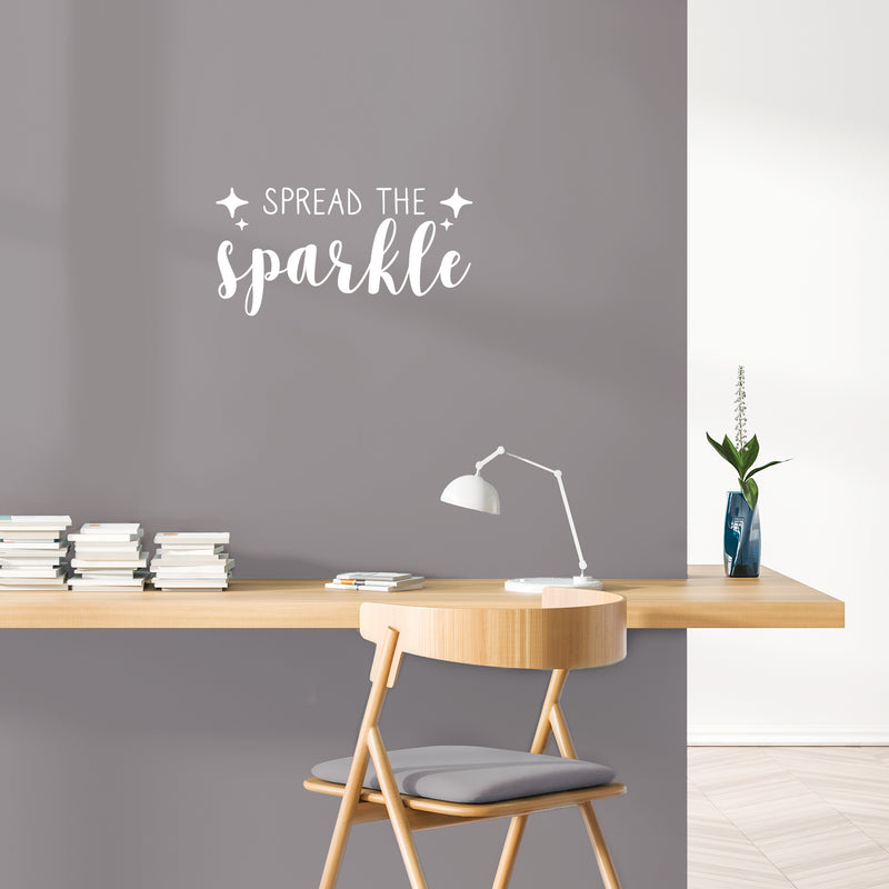 Vinyl Wall Art Decal - Spread The Sparkle - 11" x 22" - Modern Inspirational Positive Quote Sticker Star Icons For Home Bedroom Living Room Home Office Store Decor 2