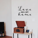 Vinyl Wall Art Decal - Love Builds A Happy Home - Modern Inspirational Cute Quote Sticker For Family Home Living Room Bedroom Apartment Entryway Decor 2