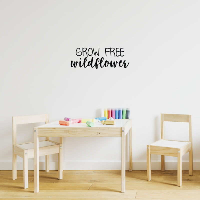 Vinyl Wall Art Decal - Grow Free Wildflower - 8" x 22" - Trendy Cute Motivational Positive Quote Sticker For Gardening Indoor Plants Home Garden Playroom Office Coffee Shop Decor 3