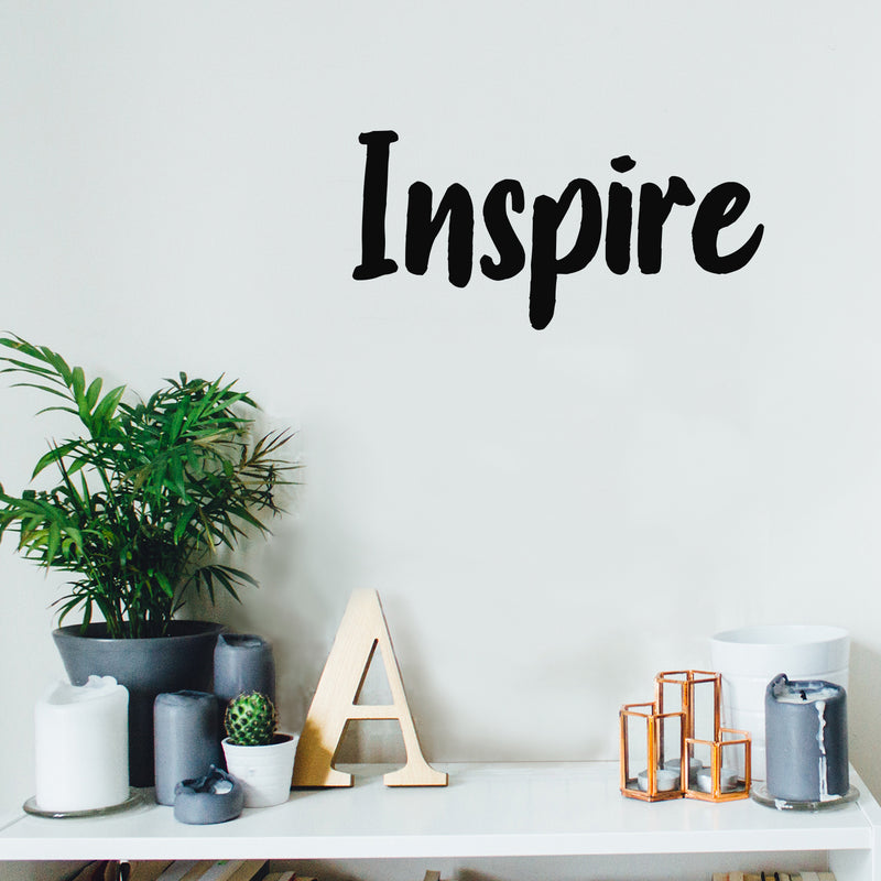 Vinyl Wall Art Decal - Inspire - 10" x 20" - Modern Inspirational Positive Quote Sticker For Optimism Teen Bedroom Living Kids Room Home Work Office School Classroom Decor 2