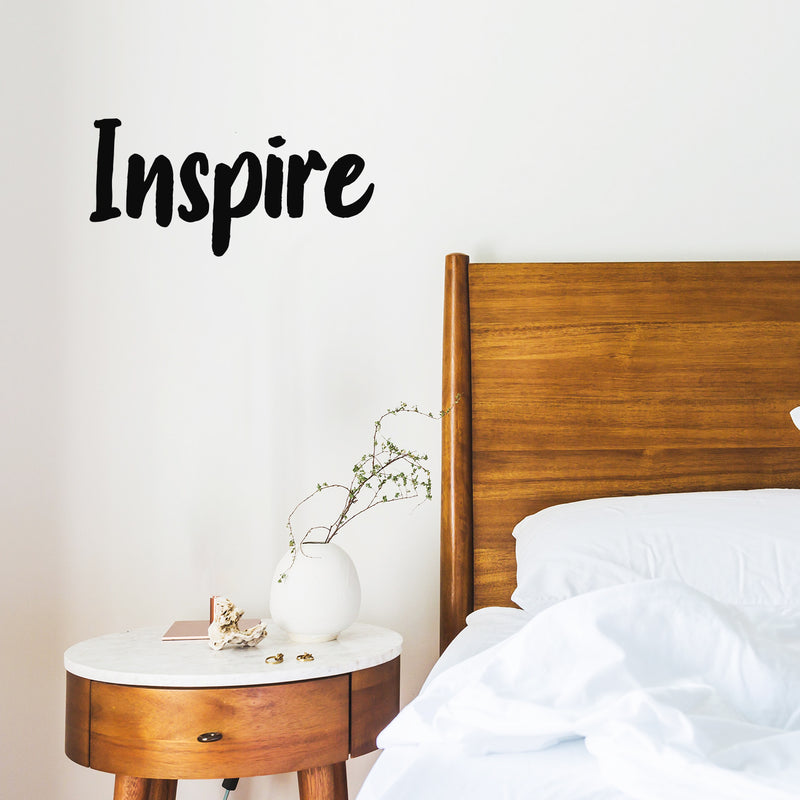 Vinyl Wall Art Decal - Inspire - Modern Inspirational Positive Quote Sticker For Optimism Teen Bedroom Living Kids Room Home Work Office School Classroom Decor 3