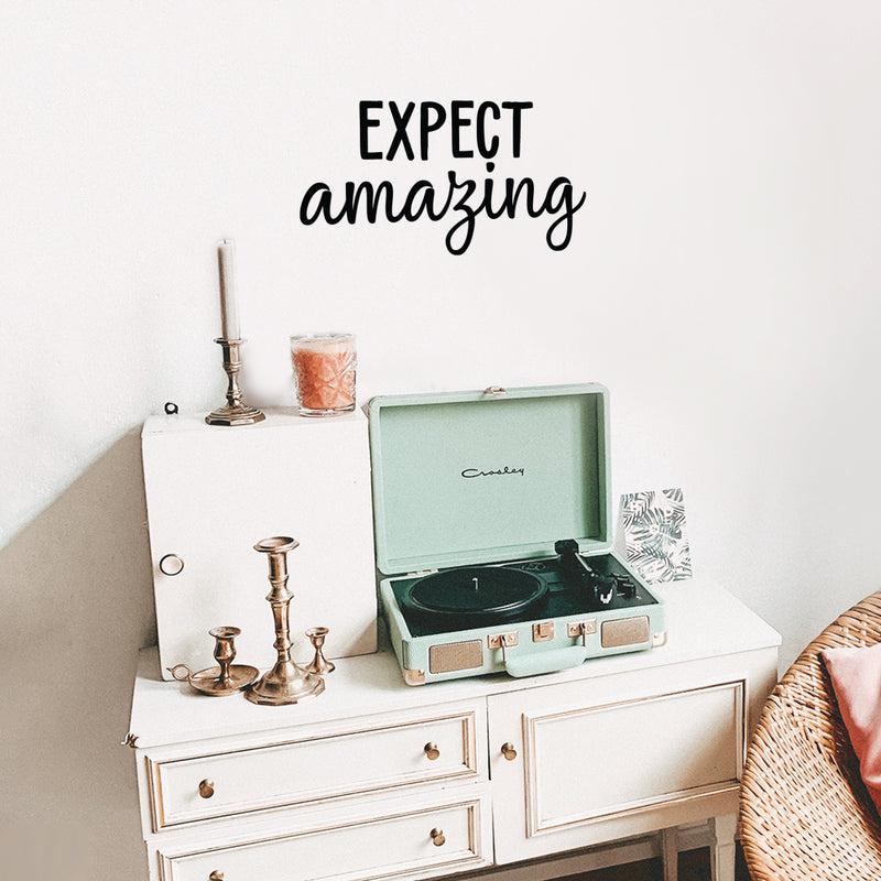 Vinyl Wall Art Decal - Expect Amazing - 12.5" x 22" - Modern Inspirational Cute Quote Sticker For Nursery Kids Room Baby Bedroom Playroom Classroom Decor 3