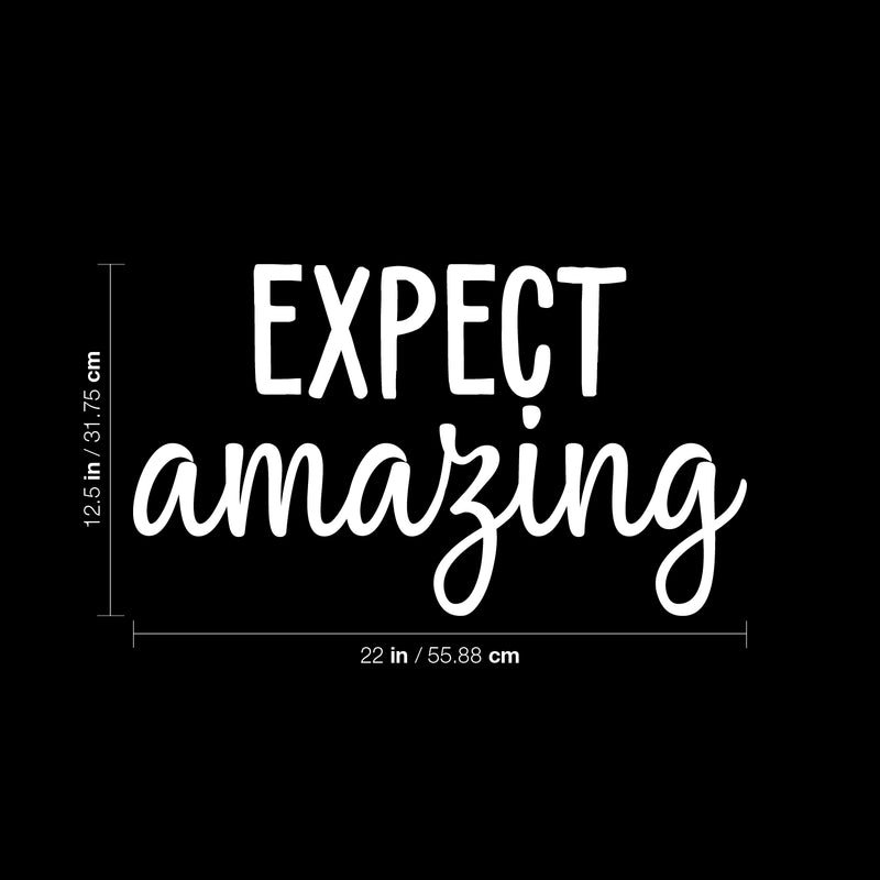 Vinyl Wall Art Decal - Expect Amazing - 12.5" x 22" - Modern Inspirational Cute Quote Sticker For Nursery Kids Room Baby Bedroom Playroom Classroom Decor 4