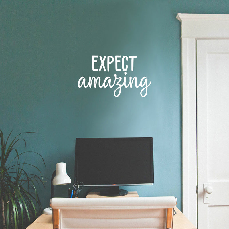 Vinyl Wall Art Decal - Expect Amazing - 12.5" x 22" - Modern Inspirational Cute Quote Sticker For Nursery Kids Room Baby Bedroom Playroom Classroom Decor 3