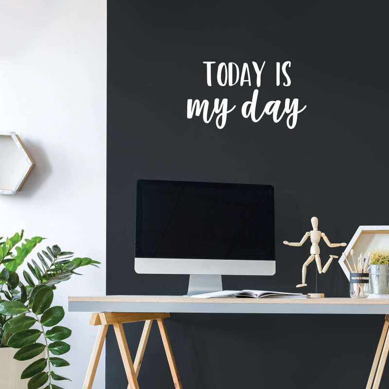 Vinyl Wall Art Decal - Today Is My Day - 12.5" x 24" - Trendy Motivational Positive Cute Quote Sticker For Home Kids Room Playroom Bedroom Living Room Playroom Decor 2