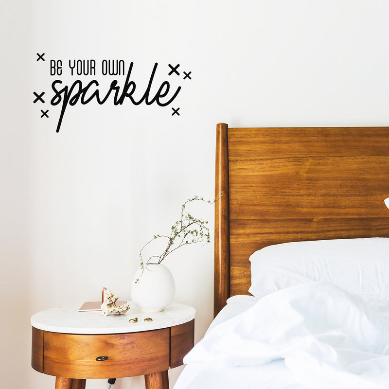 Vinyl Wall Art Decal - Be Your Own Sparkle - 11" x 22" - Modern Inspirational Positive Quote Sticker Cute Icons For Home Bedroom Living Kids Room Home Office Playroom Store Decor 2