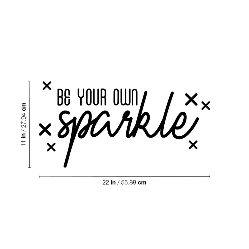 Vinyl Wall Art Decal - Be Your Own Sparkle - 11" x 22" - Modern Inspirational Positive Quote Sticker Cute Icons For Home Bedroom Living Kids Room Home Office Playroom Store Decor 4