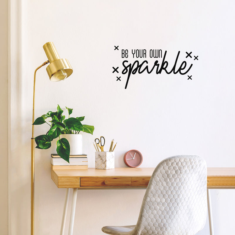 Vinyl Wall Art Decal - Be Your Own Sparkle - 11" x 22" - Modern Inspirational Positive Quote Sticker Cute Icons For Home Bedroom Living Kids Room Home Office Playroom Store Decor 3