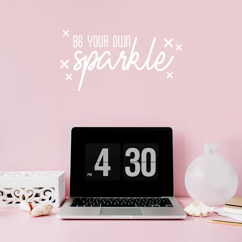 Vinyl Wall Art Decal - Be Your Own Sparkle - 11" x 22" - Modern Inspirational Positive Quote Sticker Cute Icons For Home Bedroom Living Kids Room Home Office Playroom Store Decor 3