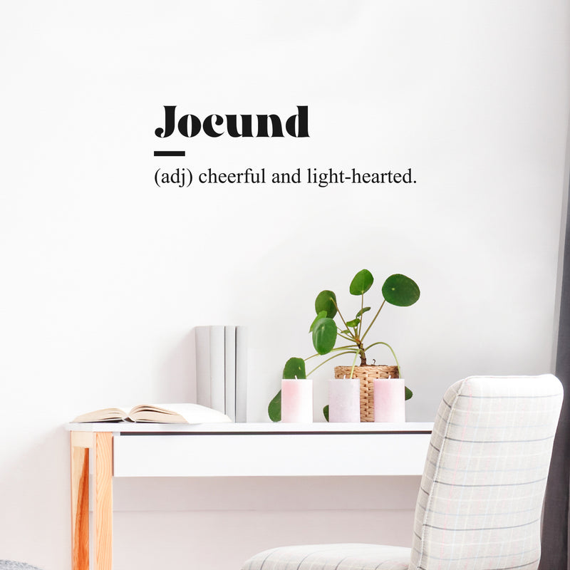 Vinyl Wall Art Decal - Jocund Definition - 9" x 30" - Trendy Inspirational Love Quote Sticker For Romance Couples Home Bedroom Living Room Coffee Shop Store Decor 2
