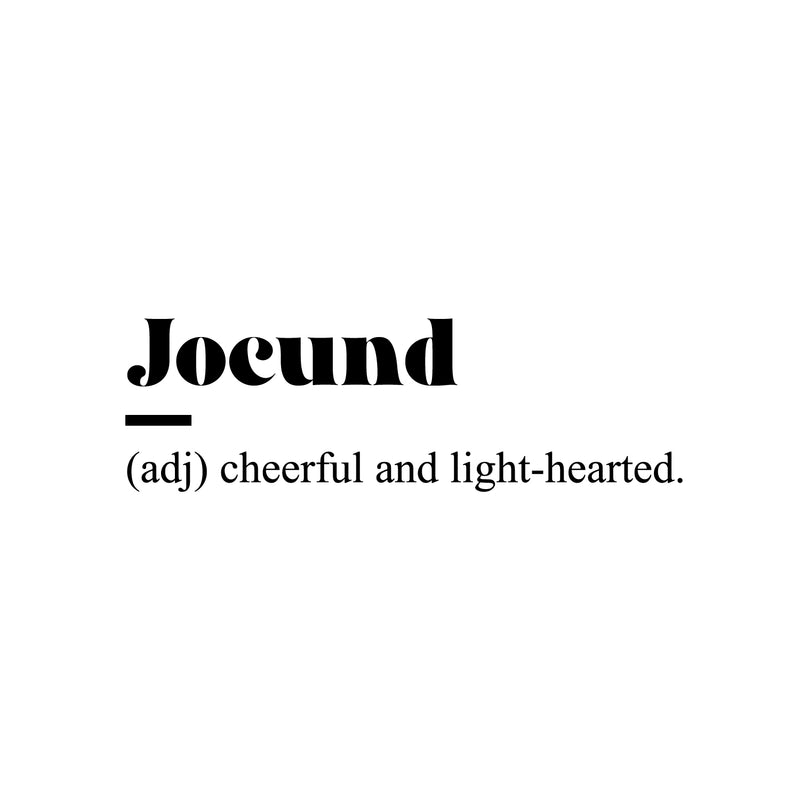 Vinyl Wall Art Decal - Jocund Definition - 9" x 30" - Trendy Inspirational Love Quote Sticker For Romance Couples Home Bedroom Living Room Coffee Shop Store Decor 1
